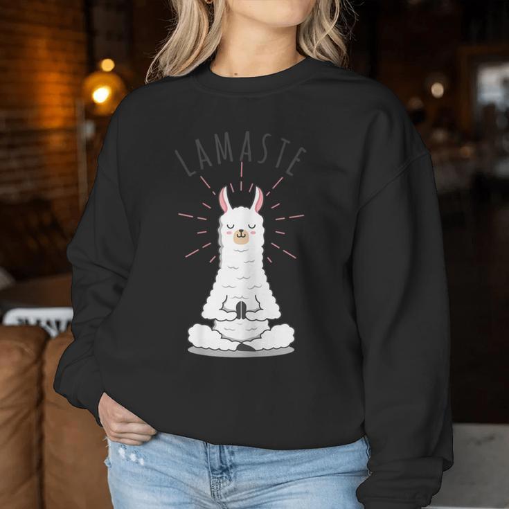 Women's Llamaste Kawaii Lama Yoga Namaste Sweatshirt Frauen Lustige Geschenke