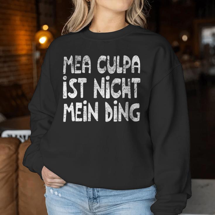 Women's Mea Culpa Ist Nicht Mein Ding Schröder Satire Ex Chancellor Sweatshirt Frauen Lustige Geschenke