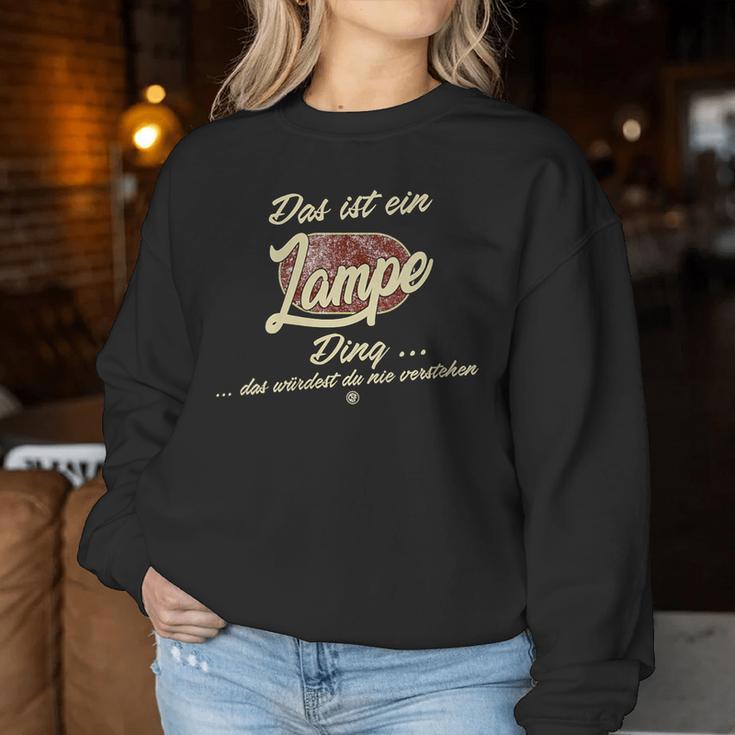 Women's With-Neck Das Ist Ein Lampe Ding Family Lamp Sweatshirt Frauen Lustige Geschenke