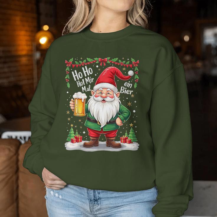 Ho Ho Hol Mir Mal Ein Bier Santa Claus Beer Sweatshirt Frauen Lustige Geschenke