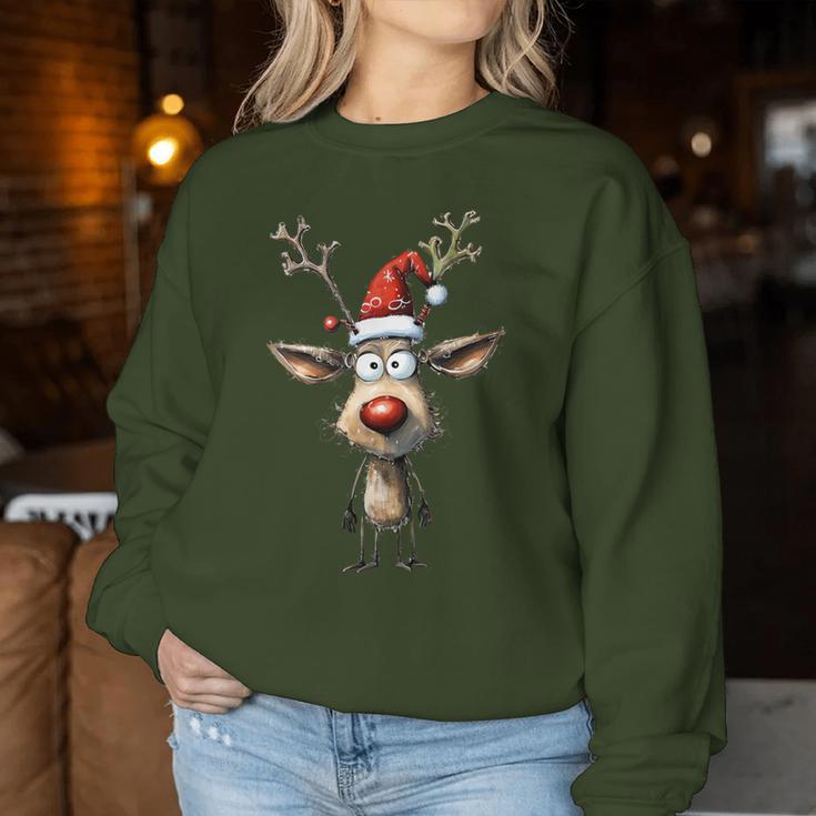 Reindeer Reindeer Christmas Women's Christmas Outfits Sweatshirt Frauen Lustige Geschenke