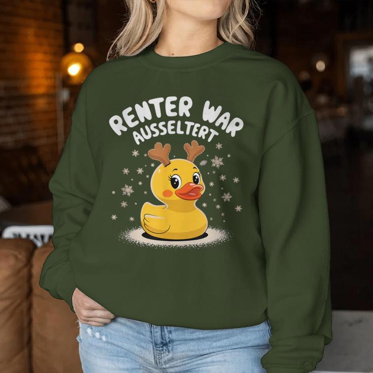 Renter War Ausgeltert Christmas Duck Sweatshirt Frauen Lustige Geschenke