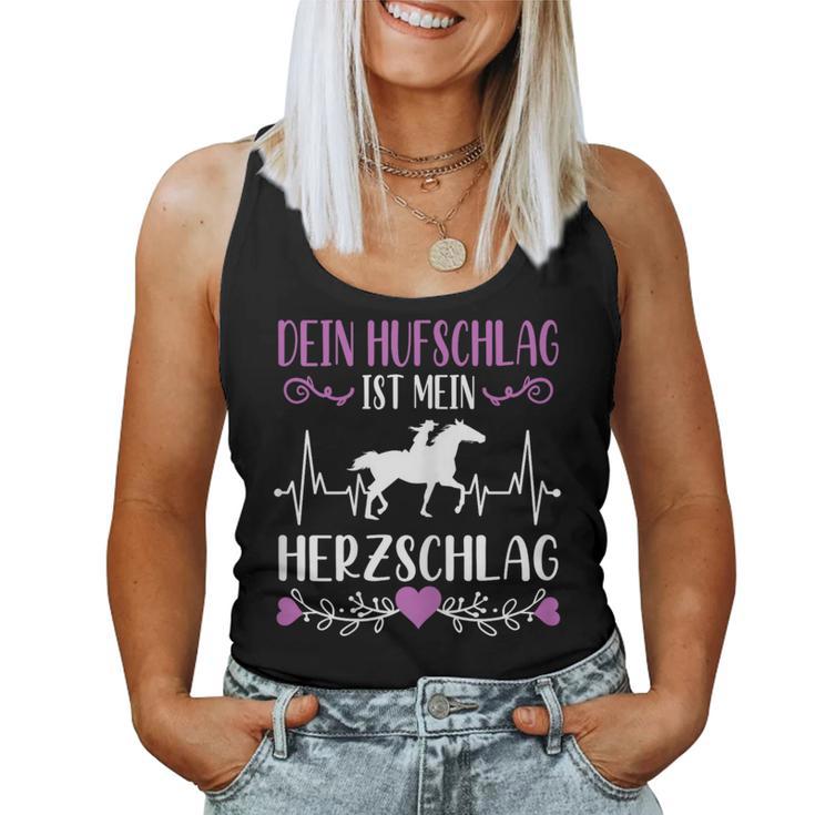 Dein Houfschlag Ist Mein Herzschlag Pferdede Girls' Tank Top Frauen