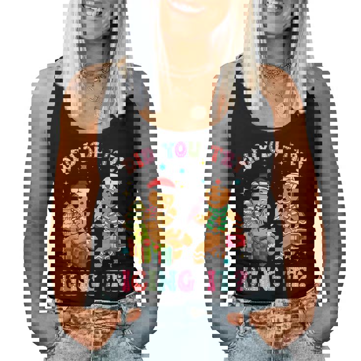 Christmas Nurse Gingerbread Man Did You Try Icing It Women Tank Top