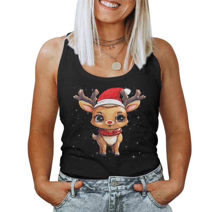 Rentier Weihnachts Red Nose Children's Women's Tank Top Frauen