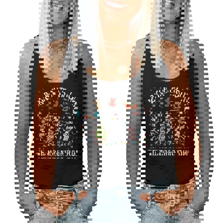 Rockin-Around The Emergency Room Skeleton Er Nurse Xmas Women Tank Top