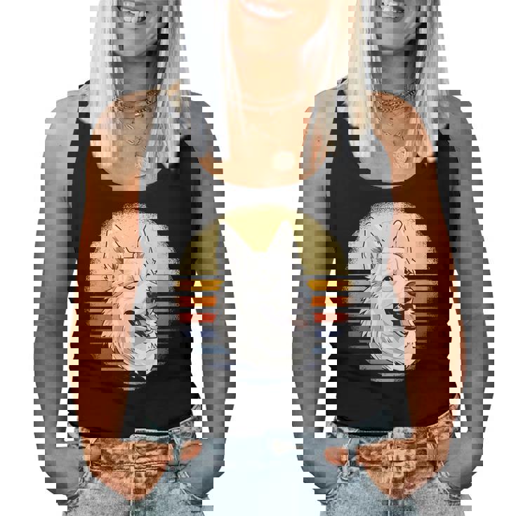 White Shepherd Vintage White German Shepherd Women Tank Top