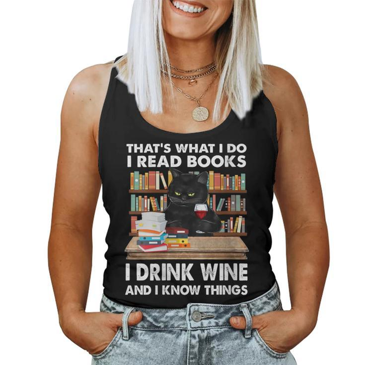 Women's Das Lese Ich Bücher Trinke Wein Und Ich Weiß Dinge Tank Top Frauen