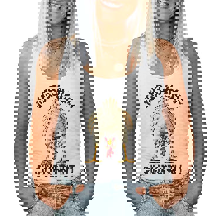 Guess What Chicken Butt Chicken Lover Chicken Meme Women Tank Top