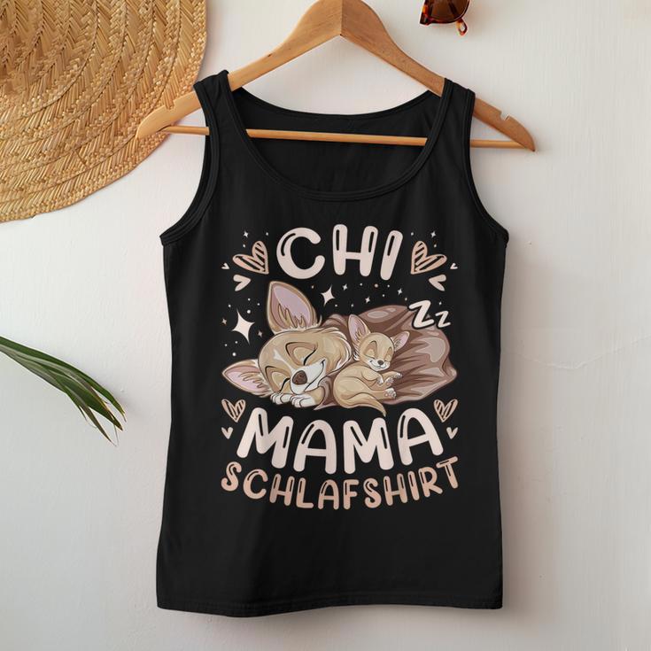 Chi Mama Schlaf Mutter Chihuahua Mit Welpe Muttertag Tank Top Frauen Lustige Geschenke