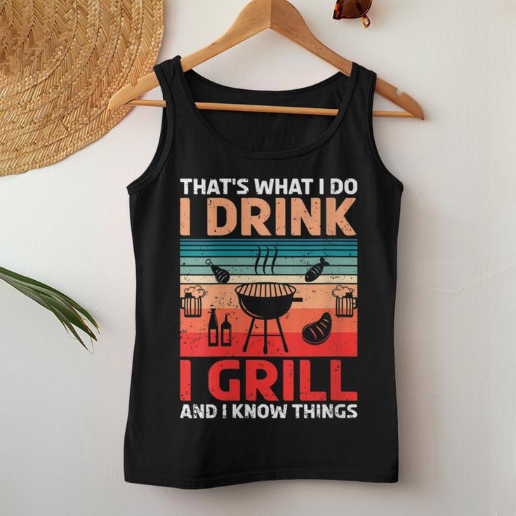 Damen Bbq Beer Freedome Das Ist Was Ich Trinke Und Weiß Dinge Mit-Ausschnitt Tank Top Frauen Lustige Geschenke