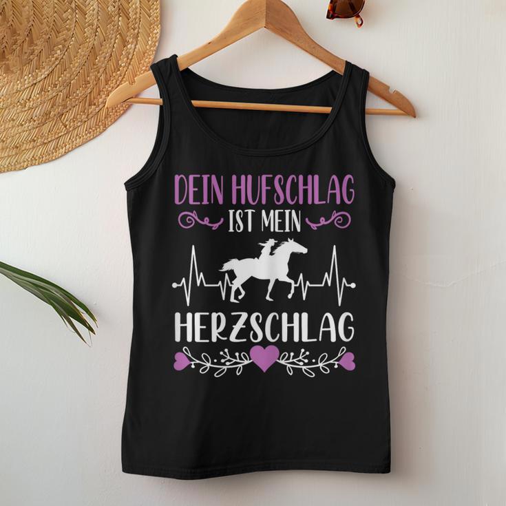 Dein Houfschlag Ist Mein Herzschlag Pferdede Girls' Tank Top Frauen Lustige Geschenke