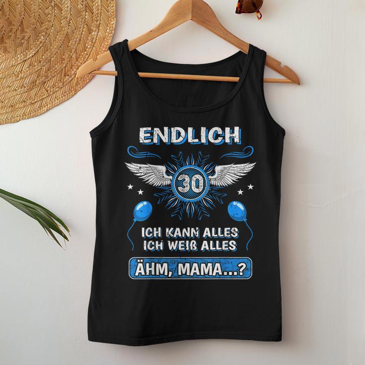 Endlich 30 Ähm Mama 30Th Birthday Son Daughter S Tank Top Frauen Lustige Geschenke