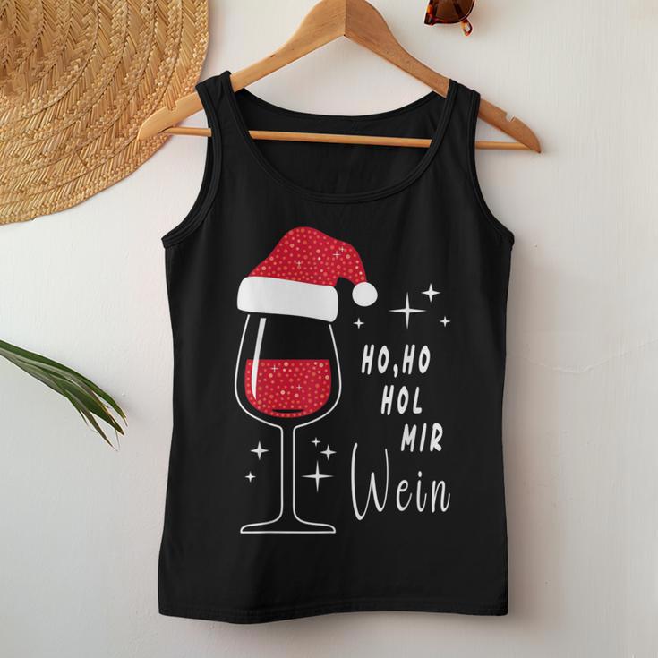 Ho Ho Hol Mir Wine Christmas Outfit Santa Hat Fun Xmas Tank Top Frauen Lustige Geschenke