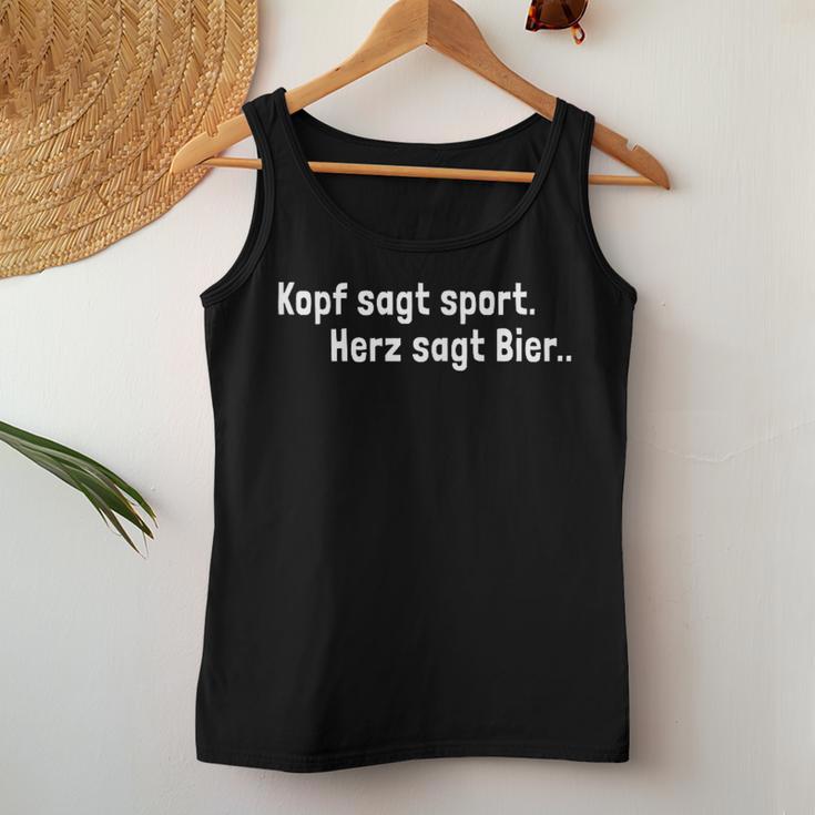 Kopf Sagt Sport Heart Says Beer Football Drinker Tank Top Frauen Lustige Geschenke