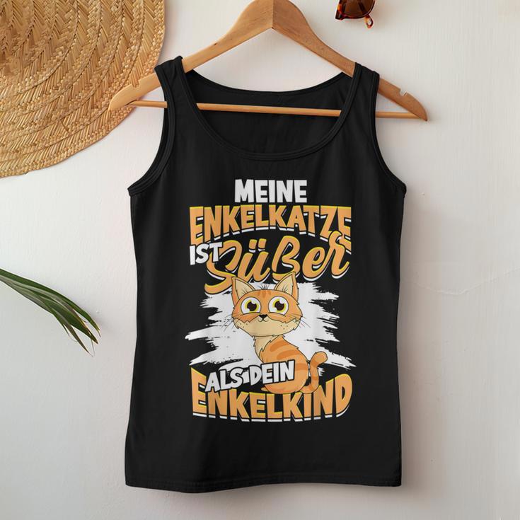 Meine Enkelkatze Ist Süßer Als Dein Enkelkind Katzen Oma Opa Tank Top Frauen Lustige Geschenke