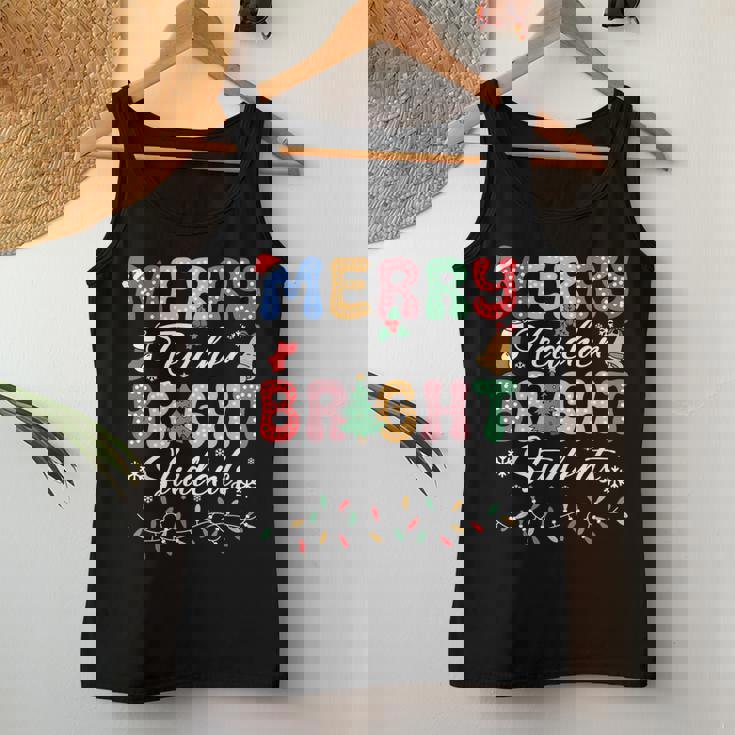 Merry Teacher Bright Student Teacher Xmas Holiday Men Women Tank Top Personalized Gifts