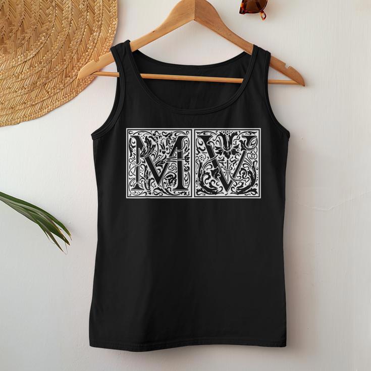 Mv Initialen M Name Nachname Onomastics Onomatology Tank Top Frauen Lustige Geschenke