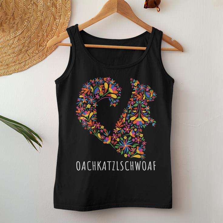 Oachkatzerlschwoaf Squirrel Tail Flowers Tank Top Frauen Lustige Geschenke