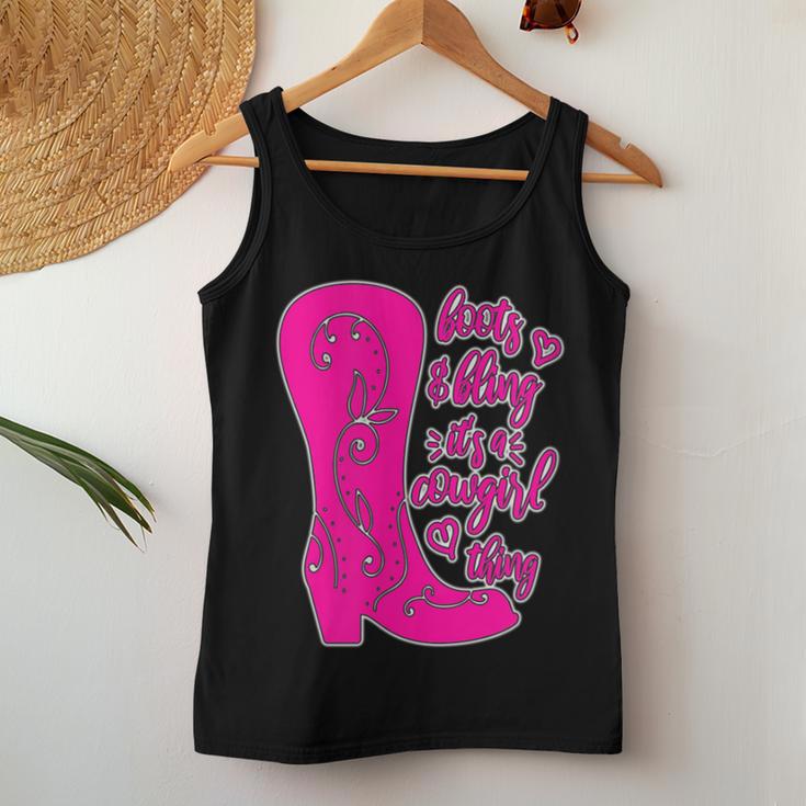 Stiefel Und Bling Es Ist Ein Cowgirl-Ding Tank Top Frauen Lustige Geschenke