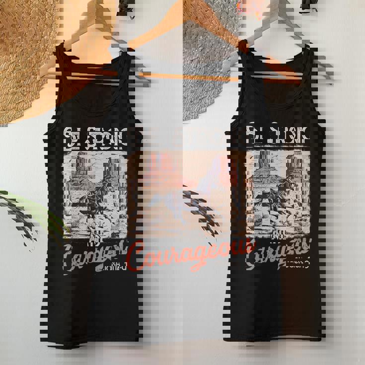 Be Strong And Courageous Horse Western Christian Cowgirl Women Tank Top Unique Gifts