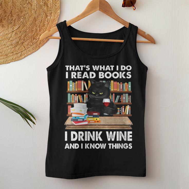 Women's Das Lese Ich Bücher Trinke Wein Und Ich Weiß Dinge Tank Top Frauen Lustige Geschenke