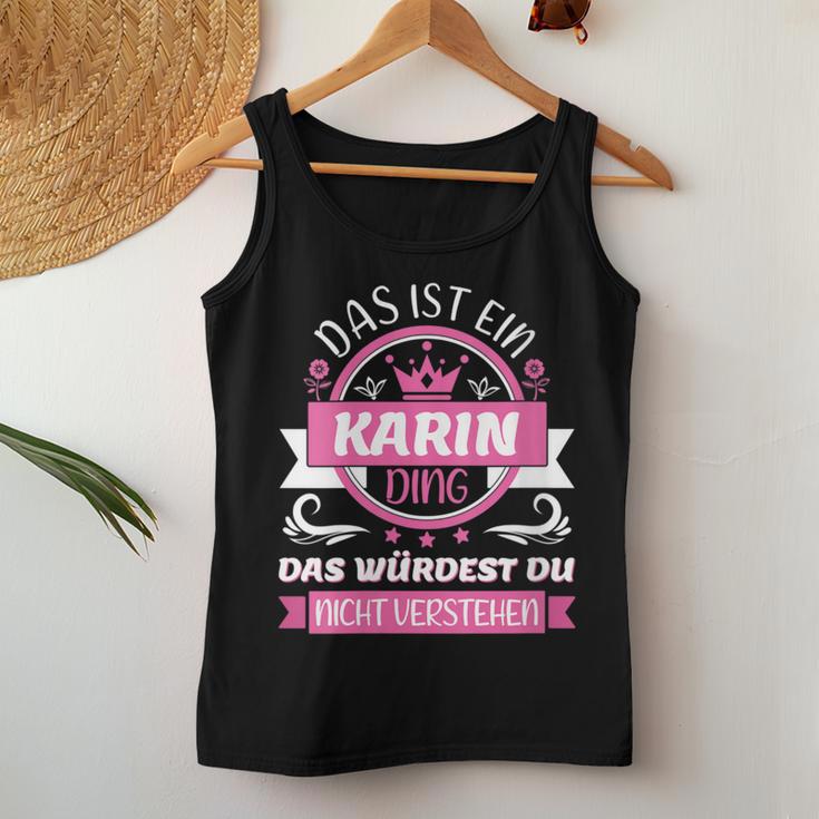 Women's Karin Name First Name Day Das Ist Ein Karin Ding With-Neck Tank Top Frauen Lustige Geschenke