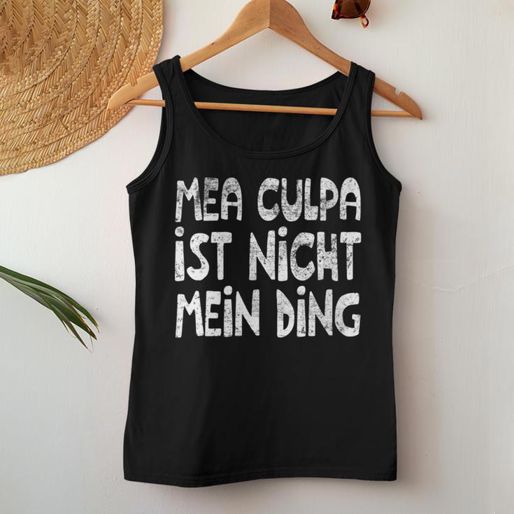 Women's Mea Culpa Ist Nicht Mein Ding Schröder Satire Ex Chancellor Tank Top Frauen Lustige Geschenke