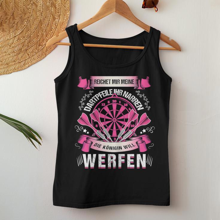 Women's Reichet Mir Dartpflights Ihr Jester Die Queen Will Throw Tank Top Frauen Lustige Geschenke