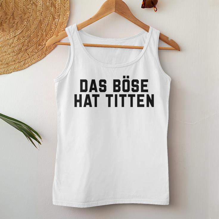 Women's Das Böse Hat Titen Titten Tittchen Teufel Teufelchen Horns Tank Top Frauen Lustige Geschenke