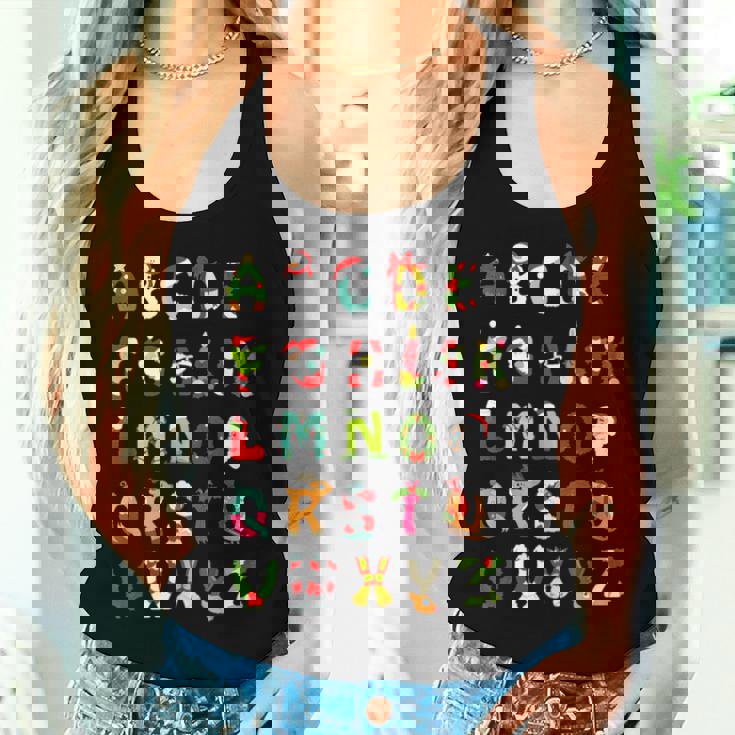 Christmas Alphabet Abc Cute Xmas Prek Teacher Women Women Tank Top Gifts for Her