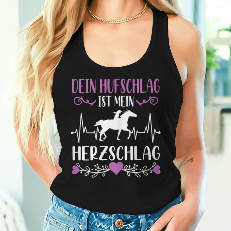 Dein Houfschlag Ist Mein Herzschlag Pferdede Girls' Tank Top Frauen Geschenke für Sie