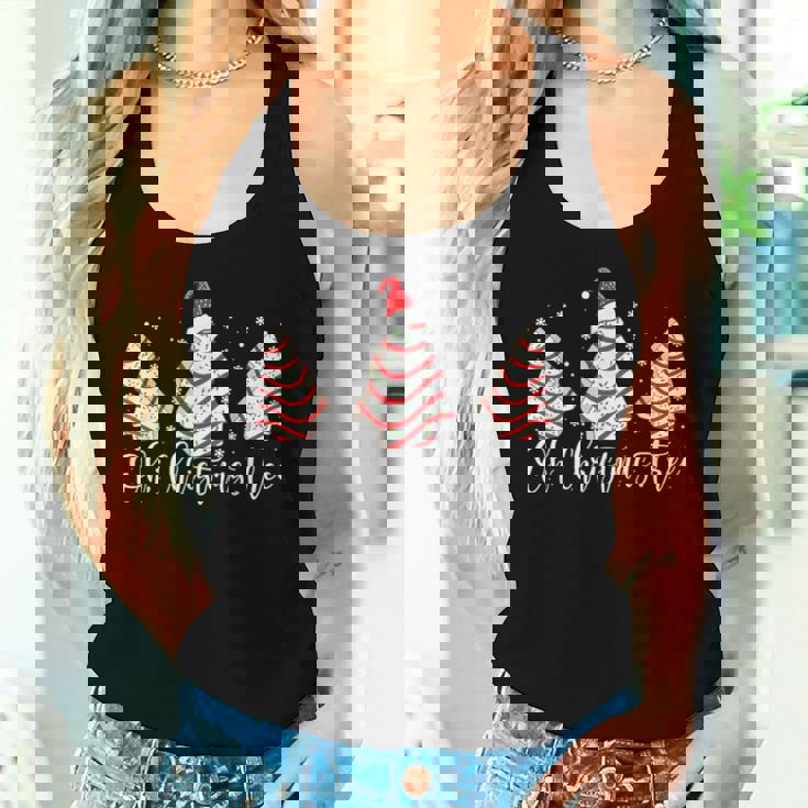 Groovy Oh Christmas Tree Xmas Lights Tree Cakes Debbie Women Tank Top Gifts for Her