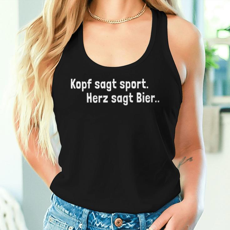 Kopf Sagt Sport Heart Says Beer Football Drinker Tank Top Frauen Geschenke für Sie