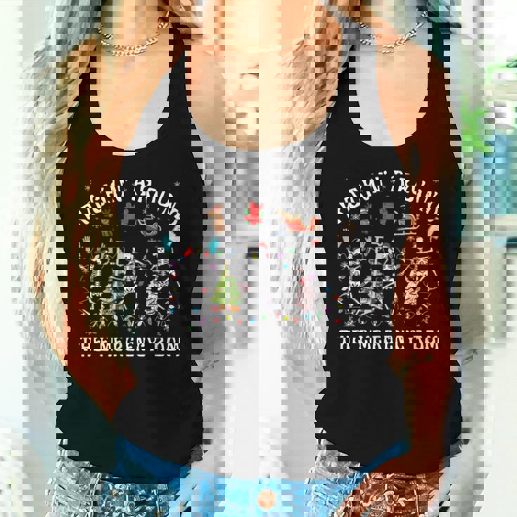 Rockin-Around The Emergency Room Skeleton Er Nurse Xmas Women Tank Top Gifts for Her