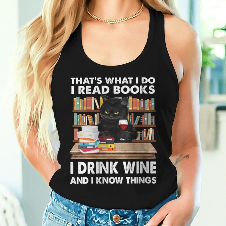 Women's Das Lese Ich Bücher Trinke Wein Und Ich Weiß Dinge Tank Top Frauen Geschenke für Sie