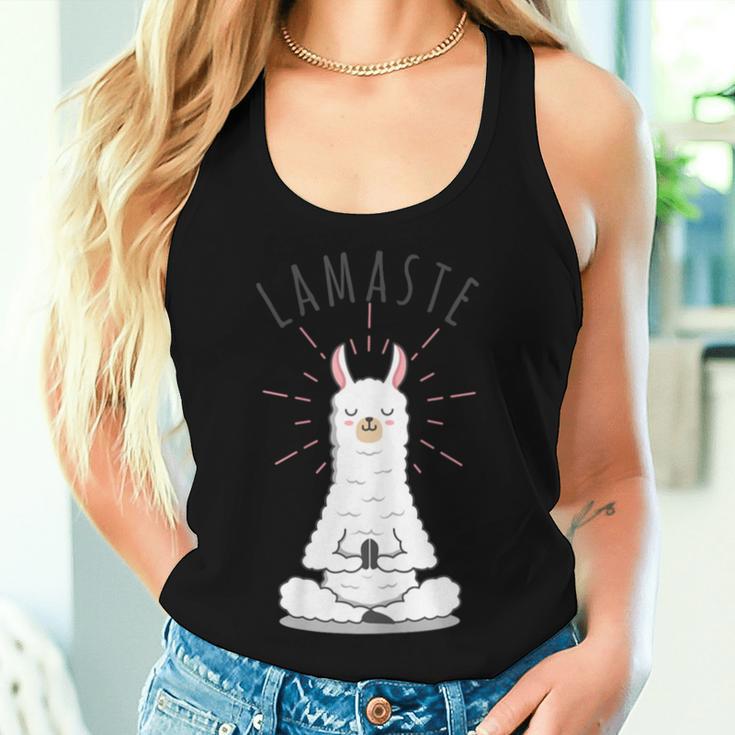 Women's Llamaste Kawaii Lama Yoga Namaste Tank Top Frauen Geschenke für Sie