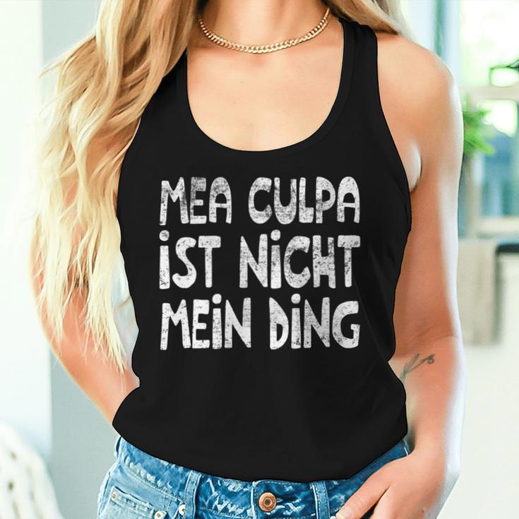 Women's Mea Culpa Ist Nicht Mein Ding Schröder Satire Ex Chancellor Tank Top Frauen Geschenke für Sie