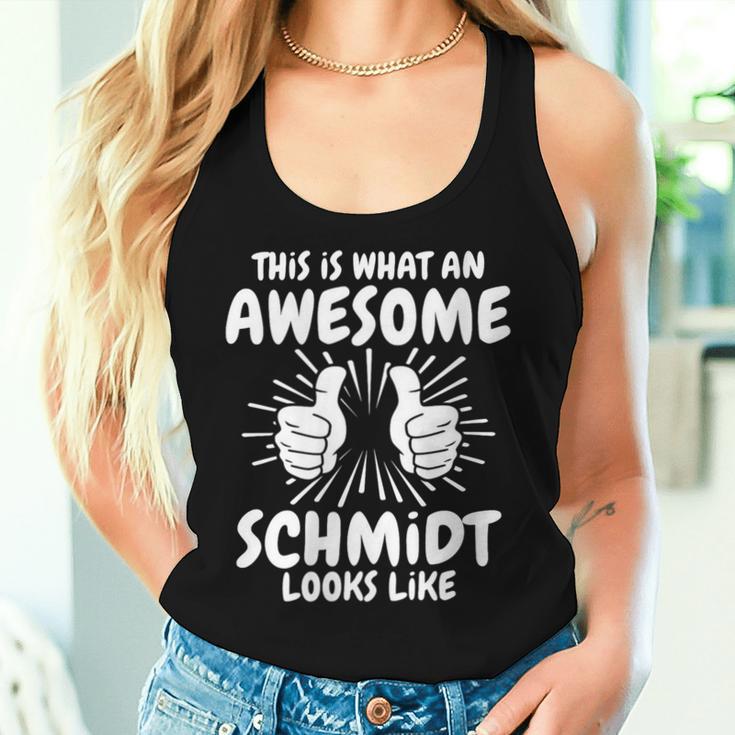 Women's Schmidt Surname Schmidt Surname Schmidt With-Neck Tank Top Frauen Geschenke für Sie