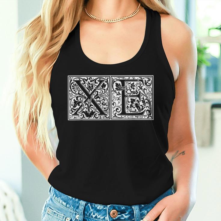 Xe Initials X E Name Last Name Onomastics Onomatology Tank Top Frauen Geschenke für Sie