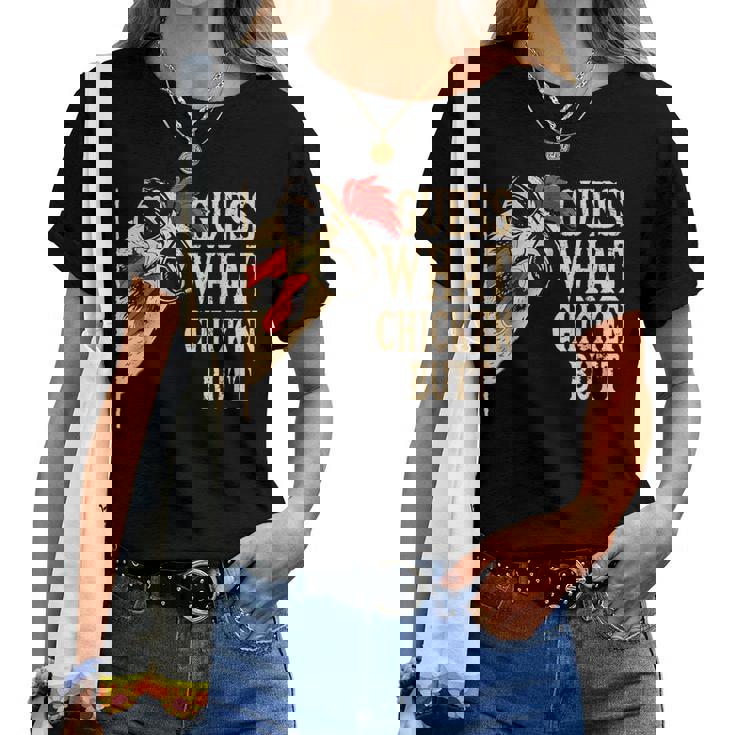 Guess What Chicken Butt Vintage Chicken Meme Women T-shirt