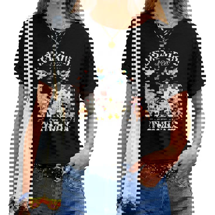 Just A Girl Who Loves Animals For Girls Who Love Animals Women T-shirt