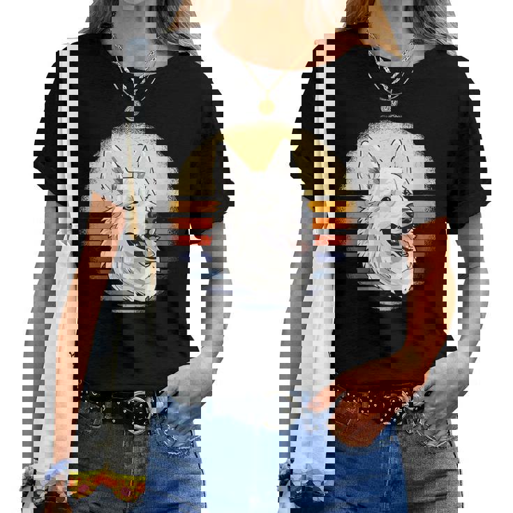 White Shepherd Vintage White German Shepherd Women T-shirt