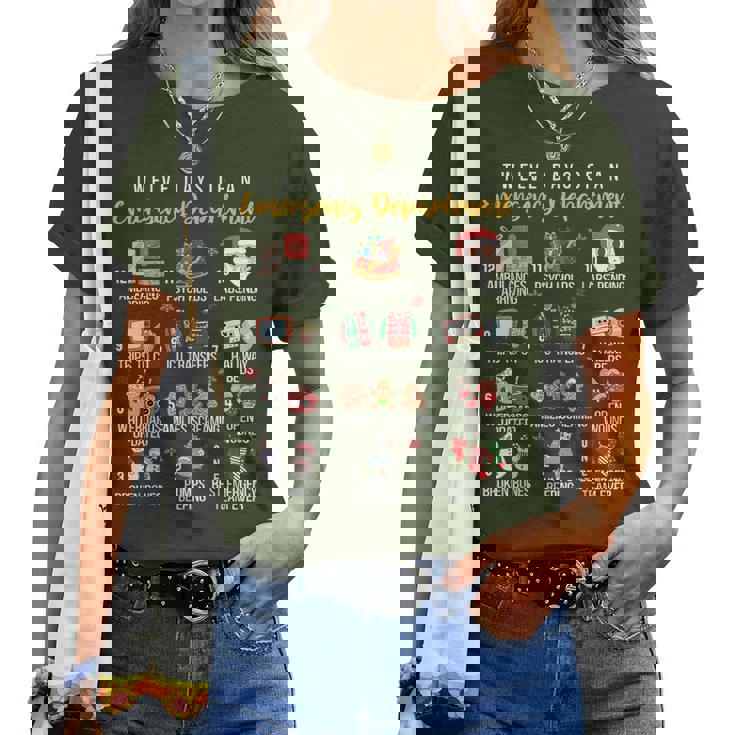 12 Days Of An Emergency Department Er Nurse Christmas Women T-shirt