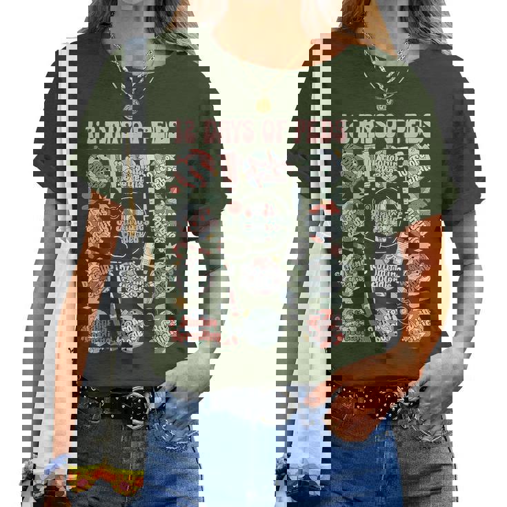 12 Days Of Peds Nurse Christmas Pediatrics Clinic Staff Women T-shirt