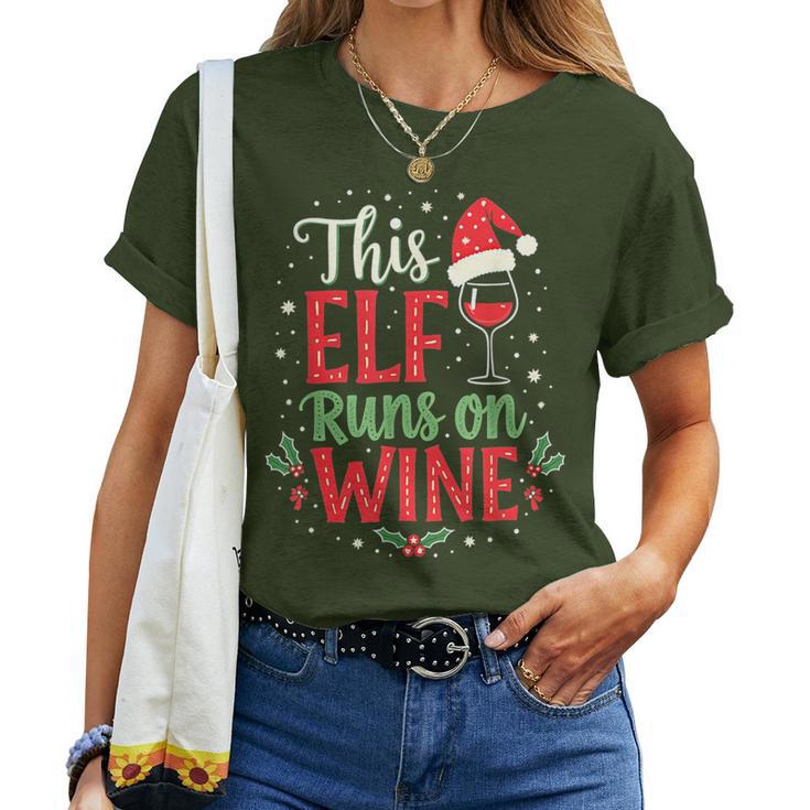 ALLTB Merry Christmas T-Shirt Women - Wine Glasses Graphic Tee, Short Sleeve Holiday Top, Green X-Large - View #3