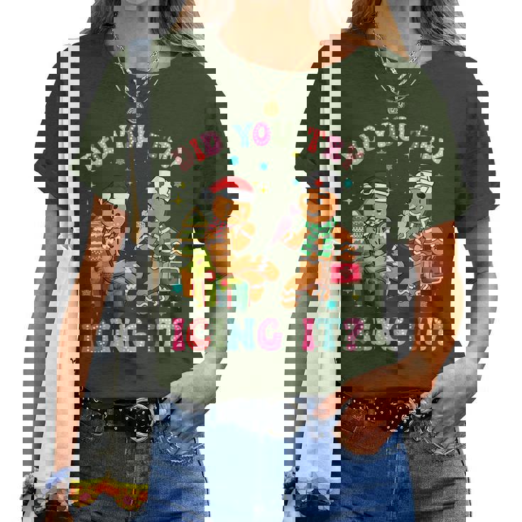 Christmas Nurse Gingerbread Man Did You Try Icing It Women T-shirt