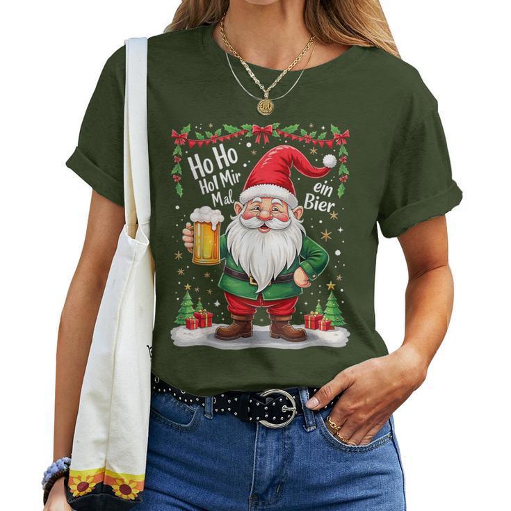 Ho Ho Hol Mir Mal Ein Bier Santa Claus Beer T-shirt Frauen