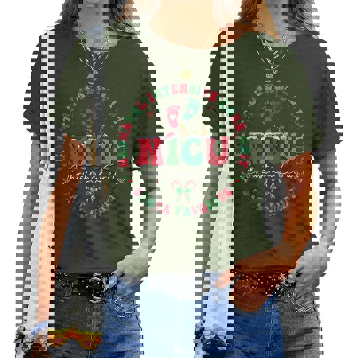 Nicu Christmas Crew Nicu Nurse Santa Favorite Xmas Costume Women T-shirt