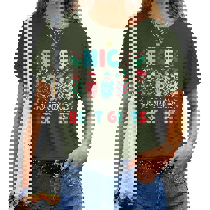 Nicu Christmas Nicu Nurse Xmas Neonatal Intensive Care Unit Women T-shirt